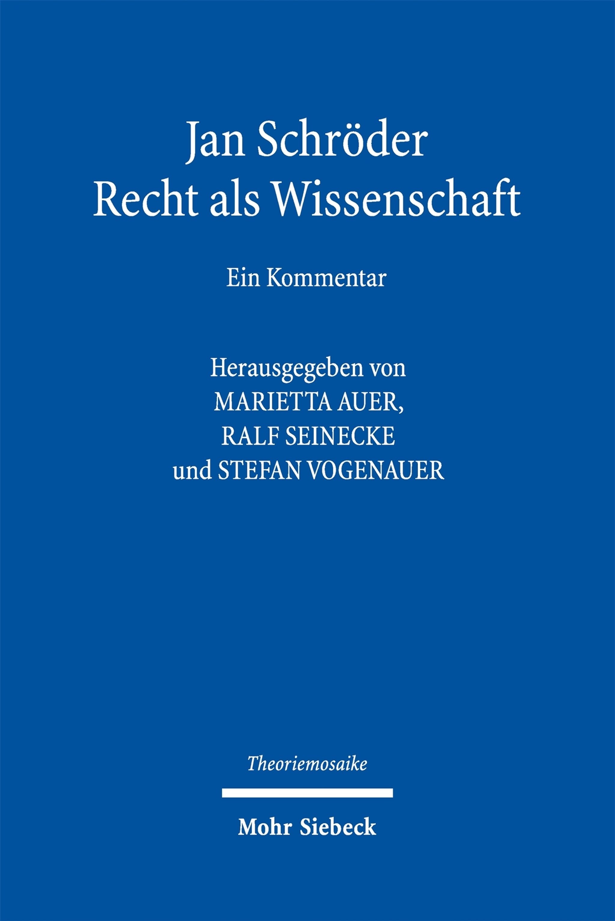 Cover image for Jan Schröder ISBN 9783161636530